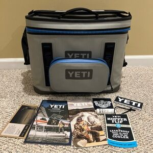 Yeti Hopper Flip 18 + Accessories! Fog Gray & Tahoe Blue